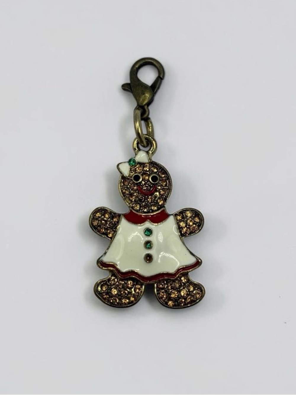 Heidi Daus Unsigned Crystal Enamel Gingerbread Girl Holiday Christmas Charm
